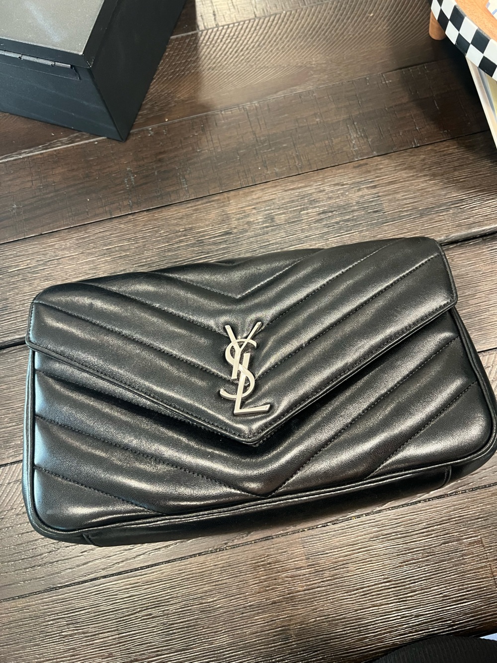 Saint Laurent Black Quilted LouLou Leather Shoulder Bag